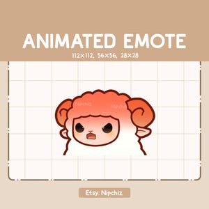 Emote animée Mouton blanc en colère au visage rouge montre sa colère - Emote dessin animé Chibi - Prêt à l'emploi - Emote drôle