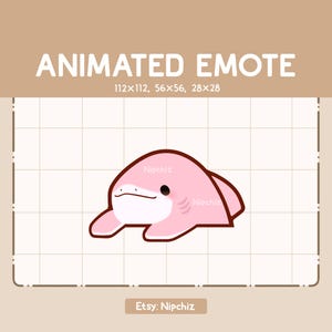 Animated Emote Adorable Cute Pink Shark Slapping a Table with The Fins / Funny Emote / Emote for Streaming / Cartoon Emote