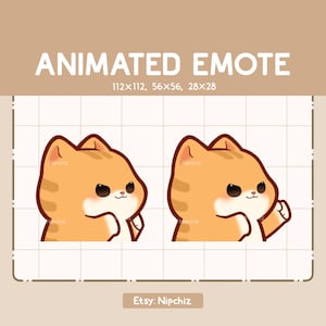 Gesto animado de gato atigrado naranja golpeando rápido / Gesto lindo de dibujos animados / Gesto chibi para streamer / Gesto de dibujos animados kawaii