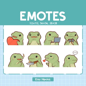 Dinosaurier Trex Emotes 8er Pack / Chibi Tyrannosaurus Rex Emotes für Streamer / Kawaii Emoji Set