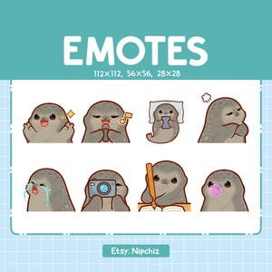 Chibi Seals Emotes for Streamer (8) - Kawaii Cute Baby Seals - Emoji Pack for Streaming