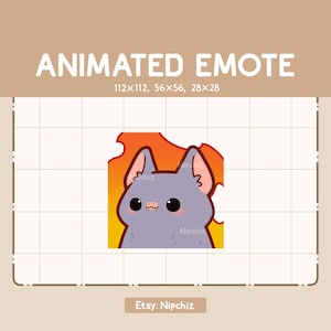 Animated Emote Relaxed and Calm Bat / Kawaii Cartoon Emote / Chibi Emote For Streamer / Ready to Use