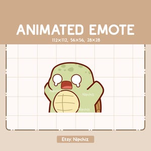 Animated Emote Cute Turtle is Running while Panicking / Kawaii Cartoon Emote / Chibi Emote For Streamer / Ready to Use