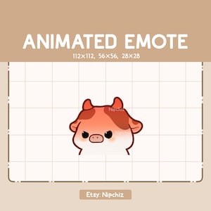 Animated Emote Angry Cow With A Red Face Is Showing His Wrath - Adorable Emote - Ready to Use