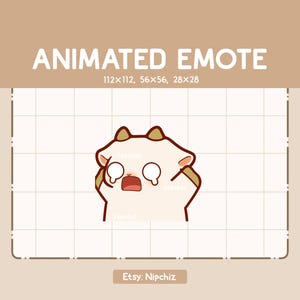 Animated Emote Cute Goat is Running while Panicking / Cartoon Cute Emote / Chibi Emote for Streamer / Kawaii Emote