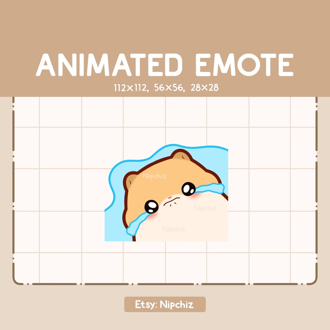 Animated Emote Sad Golden Hamster is Crying a Lot of Tears With Teary ...
