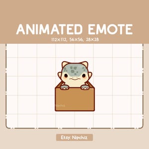 Emote animado de dinosaurio anquilosaurio que emerge de cartón - Emote adorable - Emote divertido para transmisión - Emote kawaii