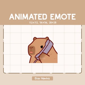 Animated Emote Cute Capybara is Talking Through a Telephone / Emote for Streaming /