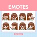 Brown Hair | Chibi Girl Emotes for Streaming (8) Kawaii Cute Girl ...