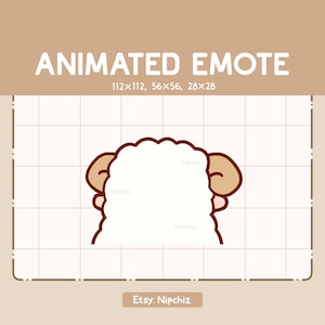 Animierte niedliche Schafe, die weg gehen Emote - Adorable Emote - Lustiges Emote zum Streamen - Kawaii Emote