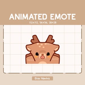Geanimeerde emote schattig hert verschijnt plotseling en is verrassend - grappige tekenfilm-emote - klaar voor gebruik - chibi-emote voor streamer