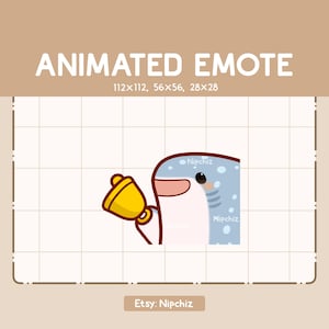 Animated Emote Whale Shark Is Trying to Get The Attention By Ringing a Bell / Ready to Use / Cute Funny Emote