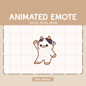 Animated Emote Joyful Cow Dancing / Kawaii Emote / Adorable Emote for Streaming / Ready to Use