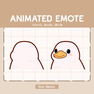 Animated Emote Cute Duck Turning Around / Cartoon Cute Emote / Chibi Emote for Streamer / Kawaii Emote