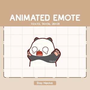 Animated Emote Cute Panda is Running while Panicking / Cartoon Kawaii Emote / Ready to Use / Funny Cute Emote