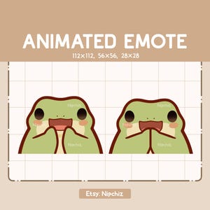 Animated Emote Cute Frog is Clapping His Hand - Chibi Cartoon Emote - Ready to Use - Funny Emote