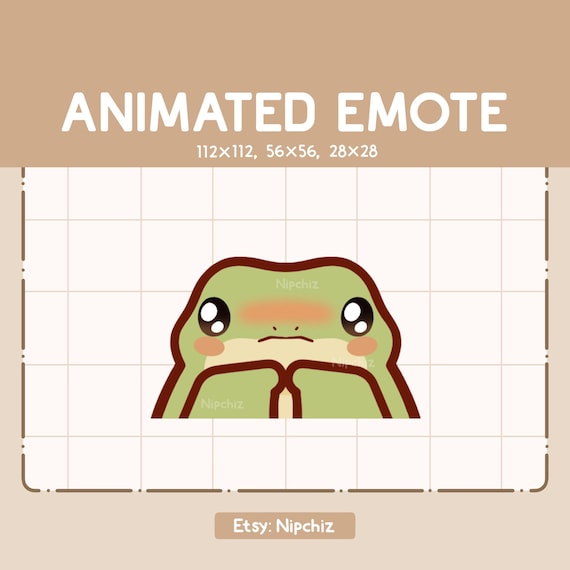 Animated Emote Cute Frog Shy and Begging Funny Cartoon Emote Ready to  Use Chibi Emote for Streamer
