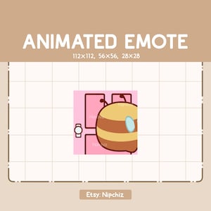 Animated Emote Bee is Walking and Entering the House - Cute Funny Emote - Ready to Use - Kawaii Emote