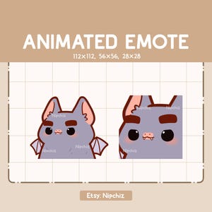 Animated Emote Chibi Bat Lifting His Thick Fabulous Eyebrows / Ready to Use / Cute Funny Emote