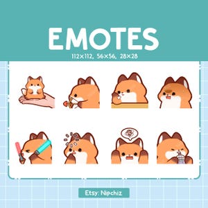 Fox Emotes | Cute Emoji Pack | 8 Fox Emotes for Streaming | Bundle Emotes