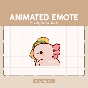 Animated Emote Adorable Axolotl is Throwing a Sandal / Ready to Use / Funny Kawaii Emote / Cartoon Cute Emote