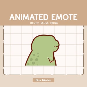 Émoticône animée Dinosaure Chibi Trex qui s'éloigne/Émoticône pour le streaming/Dessin animé mignon Tyrannosaurus Rex