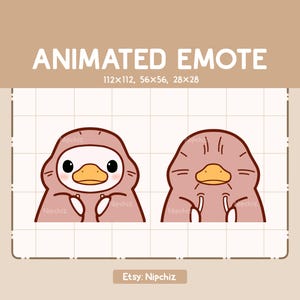 Animated Emote Cute Duck is Hiding and Revealing His Face With His Hoodie - Adorable Emote - Funny Emote for Streaming - Kawaii Emote