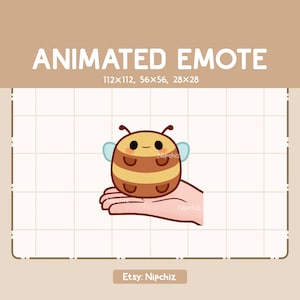 Animated Emote Cute Hand is Presenting a Bee / Adorable Chibi Emote / Cartoon Emote for Streaming