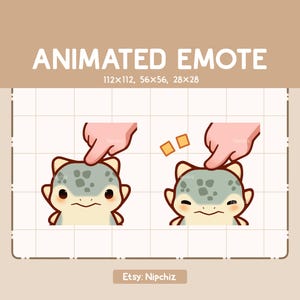 Animierter Emote Dinosaurier Ankylosaurus wird auf den Kopf gedrückt - Bezauberndes lustiges Emote - Cartoon Emote zum Streamen - Nettes Emote