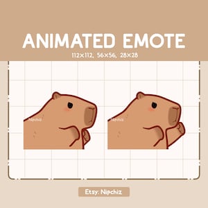 Animated Emote Chibi Capybara Angry and Punching Fast / Emote for Streaming / Animal Cartoon Emote