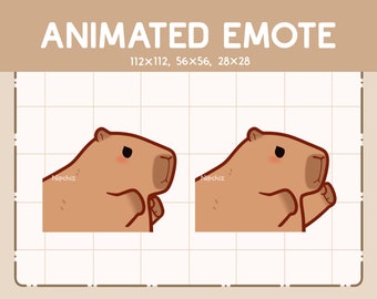 Animated Emote Chibi Capybara Angry and Punching Fast / Emote for Streaming / Animal Cartoon Emote