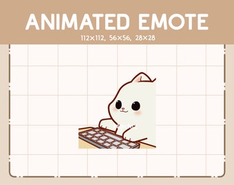 cat typing animation in python #python #coding... Animated Emote White Cat is Typing Through the Keyboard / Cartoon Emote ...