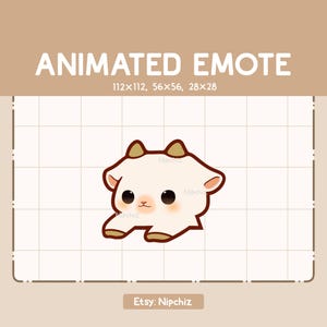 Animowana emotka Urocza chibi koza uderzająca w stół / Emotka zwierzęca dla streamerów / Gotowa do użycia / Słodka emotka