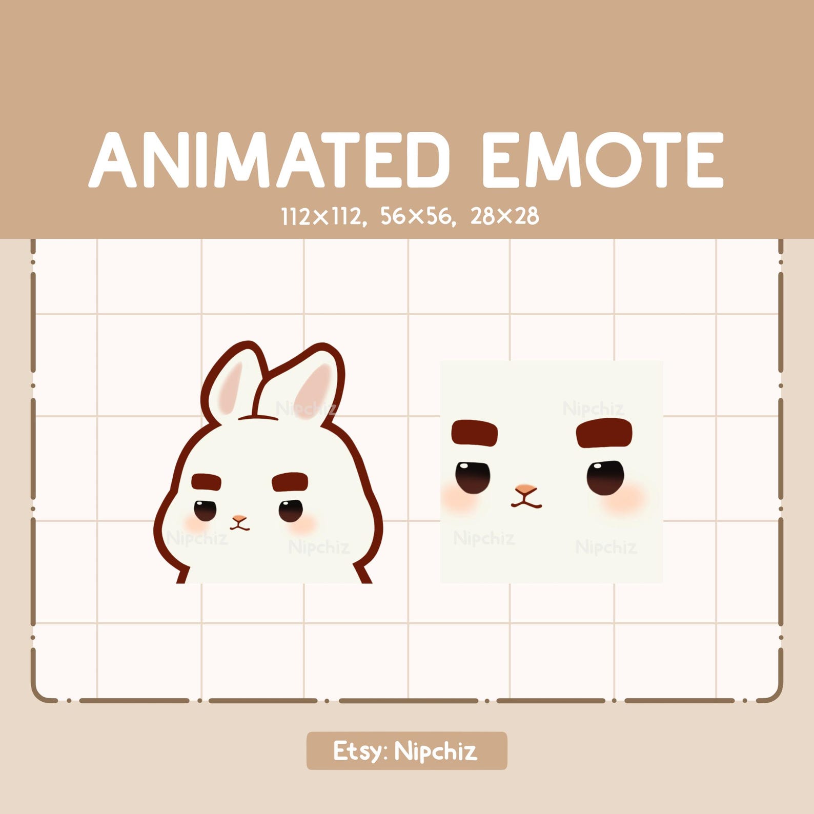 Animated Emote Chibi Rabbit Lifting His Thick Fabulous Eyebrows - Cute ...