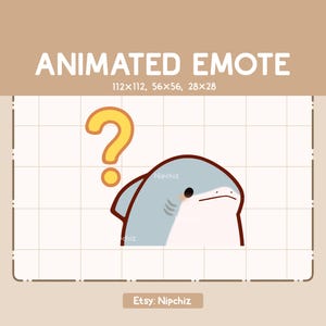 Animierter Emote Verwirrter Hai will etwas nicht wissen / Kawaii Cartoon Emote / Chibi Emote Für Streamer / Gebrauchsfertig