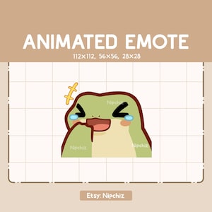 Animated Emote Frog is Laughing - Cute Cartoon Emote - Ready to Use – Chibi Emote for Streaming