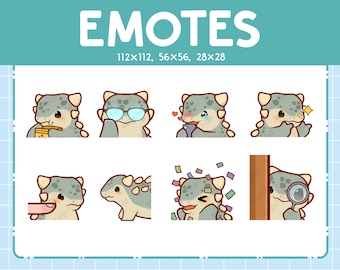 Ankylosaurus Dinosaur Emotes / Cute Emoji Pack / 8 Ankylosaurus Emotes for Streaming / Bundle Emotes