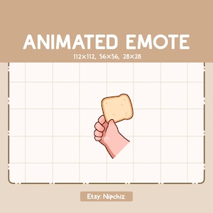 Geanimeerde emote - iemand gooit een toastbrood - Kawaii Emote voor Streamer - Grappige cartoon-emote