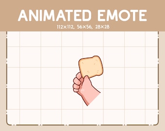 Animated Emote - Someone Throwing a Toast Bread - Kawaii Emote for Streamer - Funny Cartoon Emote