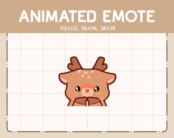 Animated Emote Adorable and Kawaii Deer Shy and Begging / Cute Emote for Streaming / Ready to Use