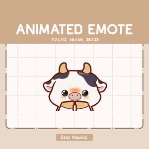 Animated Adorable and Cute Cow Shy and Begging Emote/ Kawaii Emote for Streaming