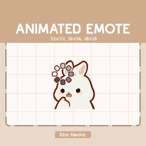 Animated Emote Cute Rabbit Confused Showed By a Loading Sign - Emote for Streaming