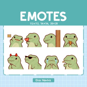 Dinosaur Trex Emotes for Streamer (8) - Kawaii Cute Tyrannosaurus Rex - Emoji Pack for Streaming