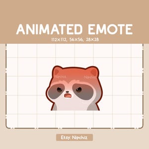 Animated Emote Angry Raccoon With a Red Face is Showing His Wrath - Cute Cartoon Emote - Ready to Use – Chibi Emote for Streaming