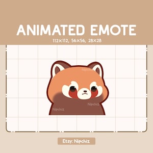 Gesto animado: lindo panda rojo sacudiendo la cabeza. Gesto adorable. Gesto divertido para transmisión. Gesto kawaii.