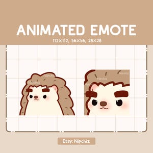 Emote animata Chibi Riccio che alza le sue folte sopracciglia favolose - Emote divertente kawaii - Emote adorabile