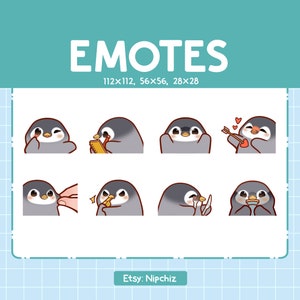 Cute Penguin Emotes | 8 Emotes for Streamer | Cute Penguin Emote Pack | Funny Emotes