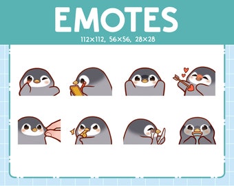 Cute Penguin Emotes | 8 Emotes for Streamer | Cute Penguin Emote Pack | Funny Emotes