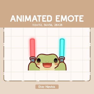Animated Emote Kawaii Frog and Lightstick / Funny Cute Emote / Emote for Streaming / Kawaii Emote