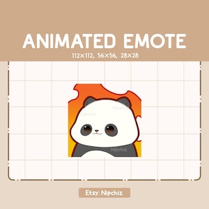Animated Emote Chibi Relaxed and Calm Panda - Adorable Cartoon Emote - Chibi Kawaii Emote - Ready to Use